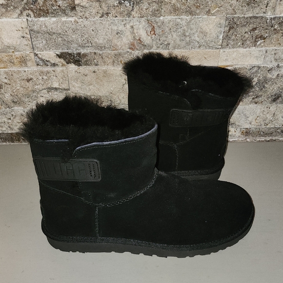 UGG Shoes - UGG  Black Fur-Lined Boots